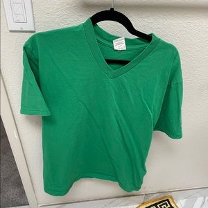 4 large size green v neck t shirts